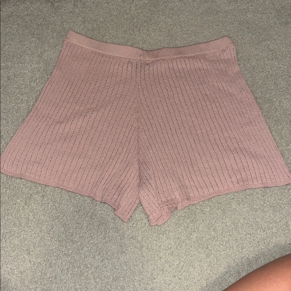 Women’s Knit cover up bathing suit, Shorts - Dusty Pink